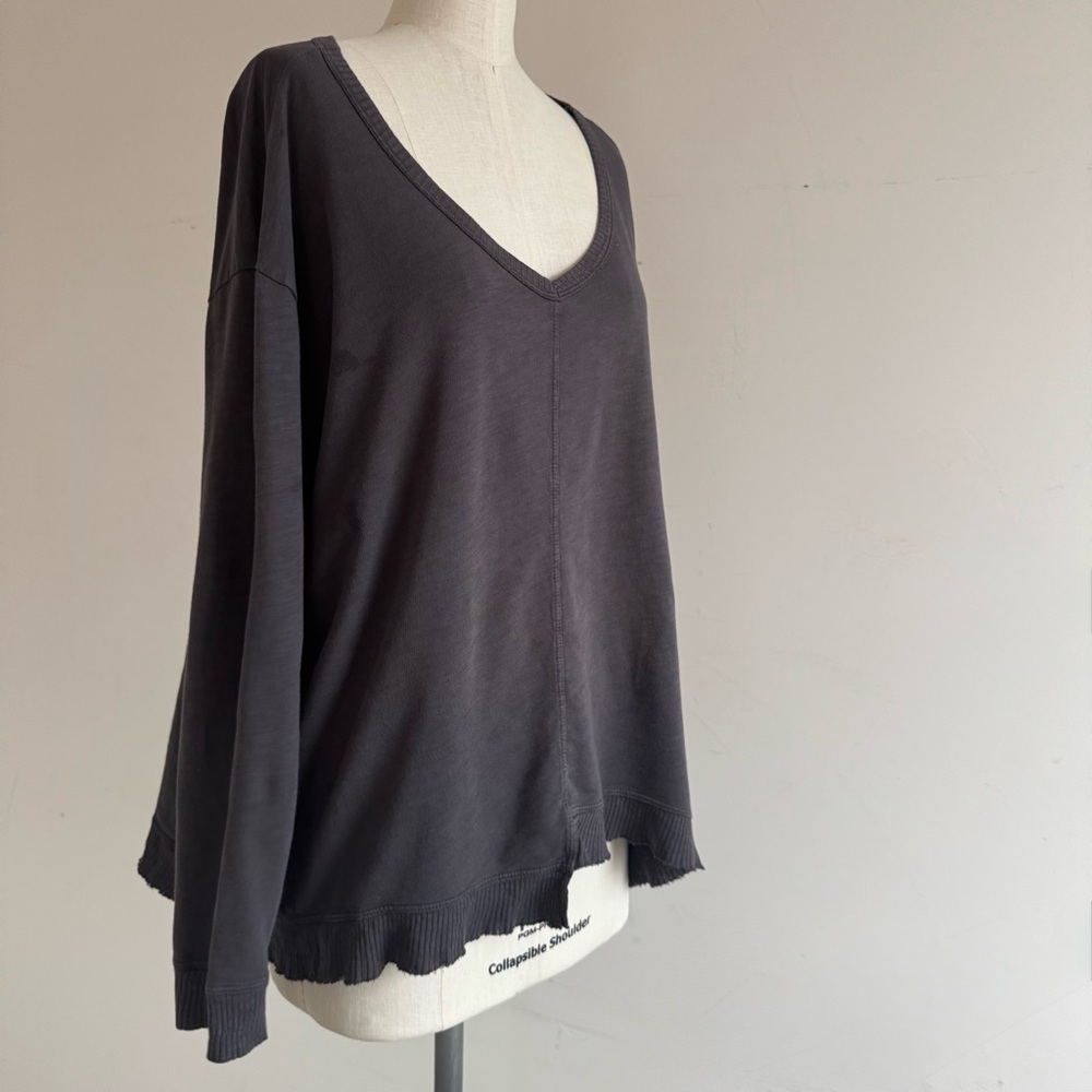 WILT 💯 cotton asymmetrical drapey top L